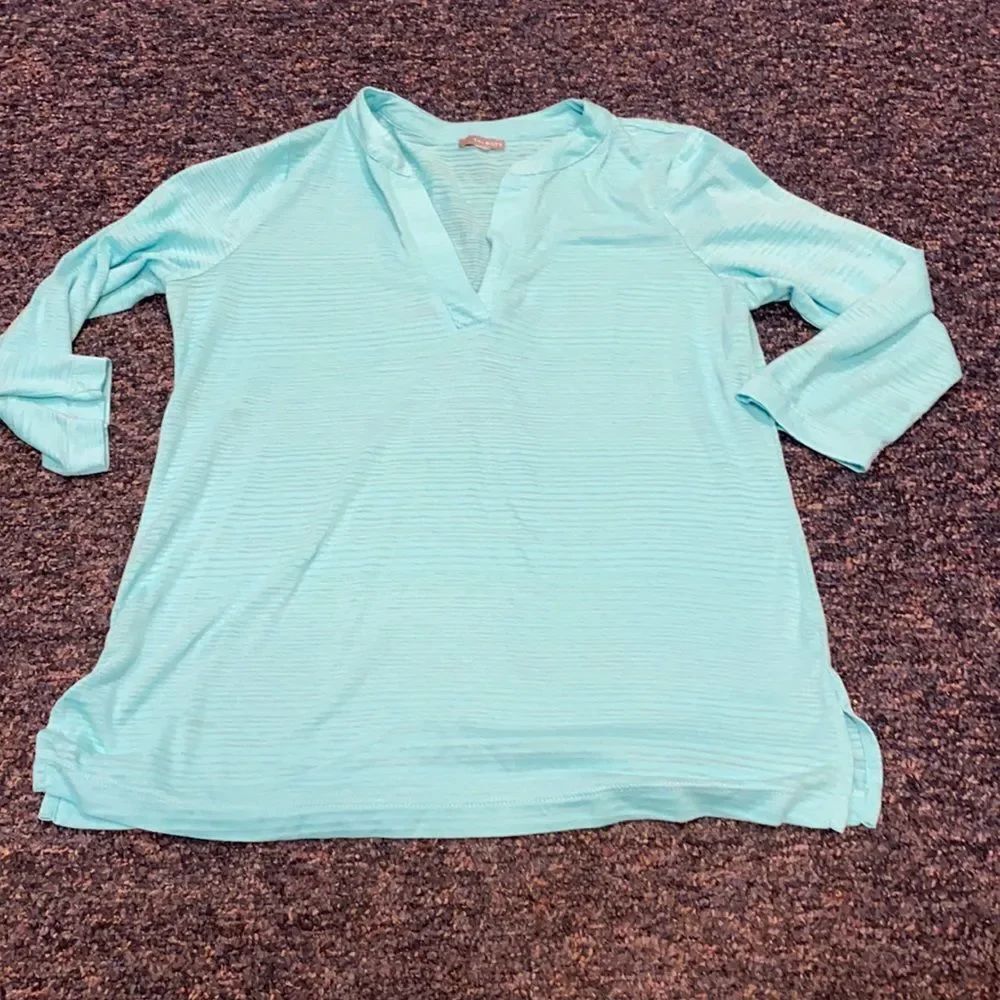 Talbots Teal Sheer top sz. M